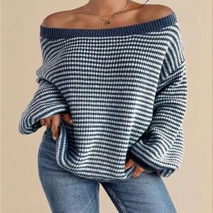 Striped Drop-Shoulder Sweater